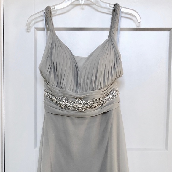 Silver, Bridesmaid/Mother of the Bride/Mother of Groom, Dress with belt. SZ 8 - Picture 7 of 8